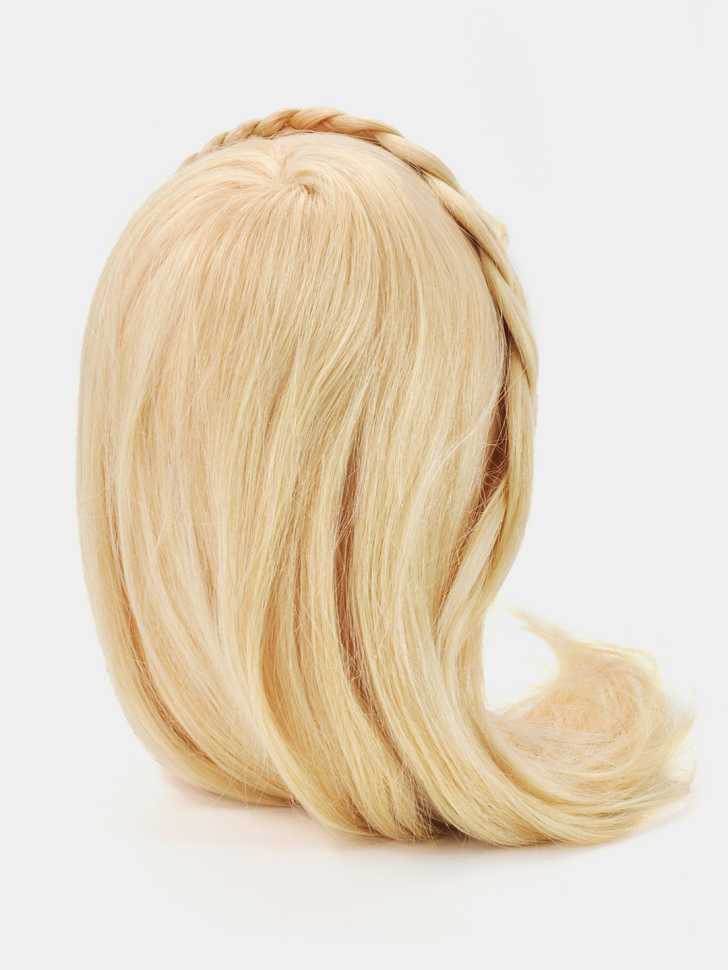 Учебная голова-манекен 100% натуральные волосы, 40-45 см, Блонд
