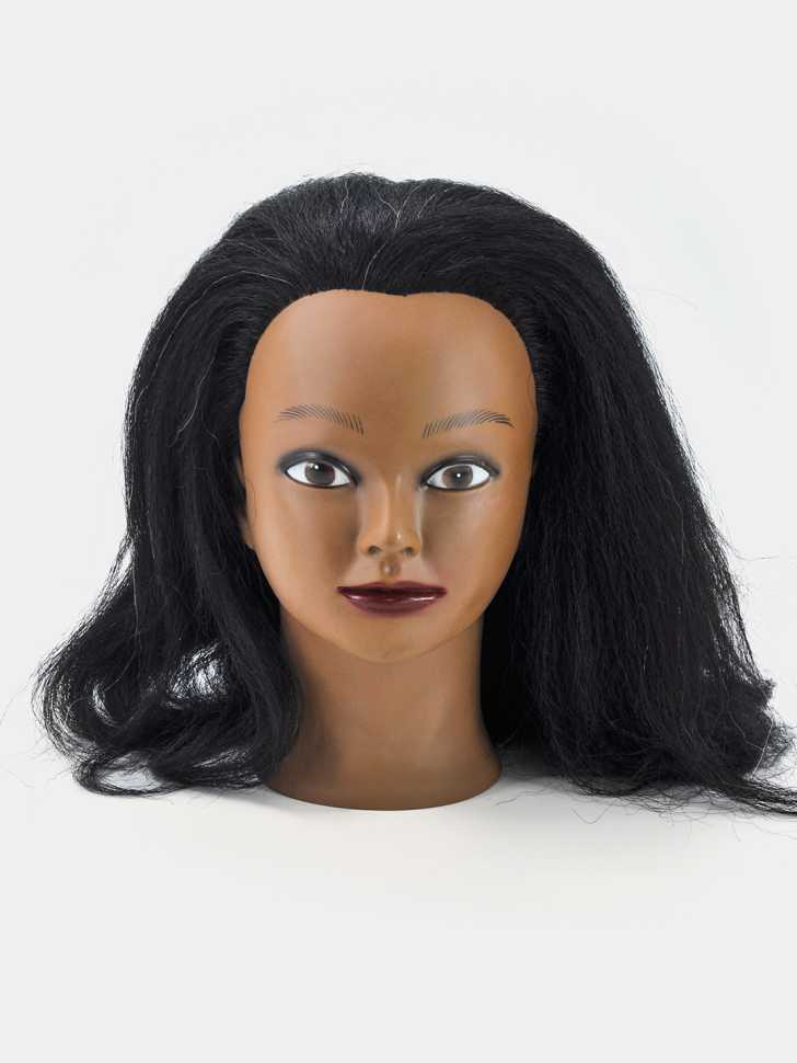 Учебная голова-манекен 100% натуральные волосы, 35-40 см, Афро