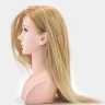 Конкурсная голова-манекен 100% натуральные волосы с плечами, 45-50 см, Золотисто-русый