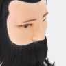 Мужская голова-манекен 100% натуральные волосы ,с бородой и усами, 23 см, Брюнет